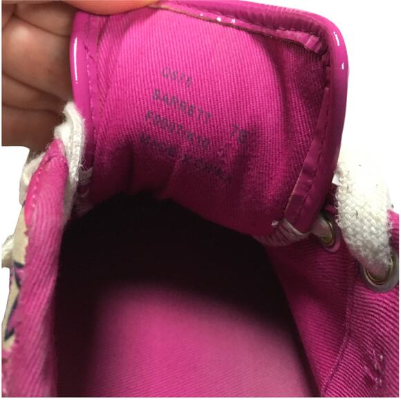 Coach Barrett Shoes Poppy Pink Petal Fabric Leather Women's sz 7 Sneakers - Picture 10 of 13